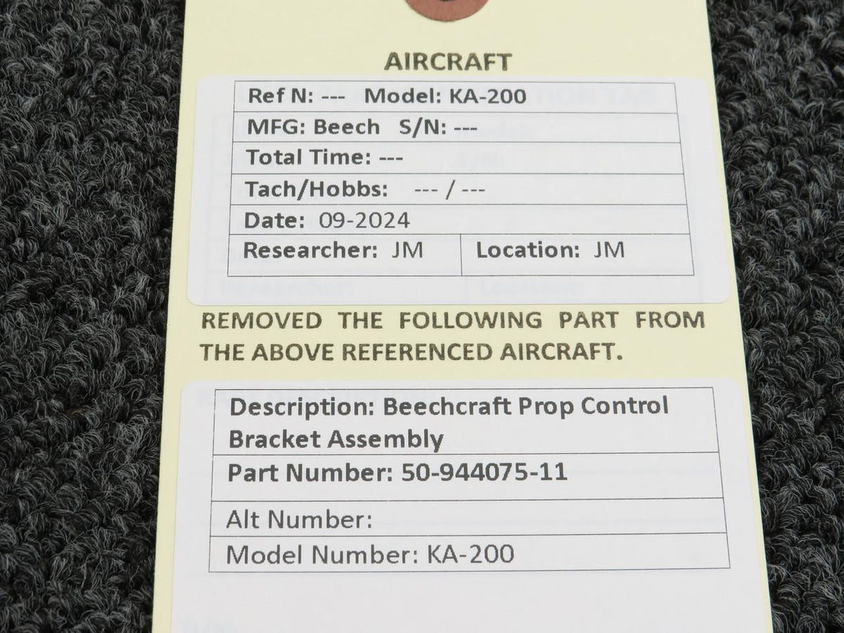 Beechcraft Parts 50-944075-11 Beechcraft KA-200 Prop Control Bracket Assembly
