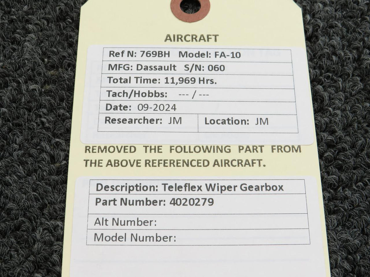 Dassault Falcon 4020279 Dassault Falcon 10 Teleflex Wiper Gearbox