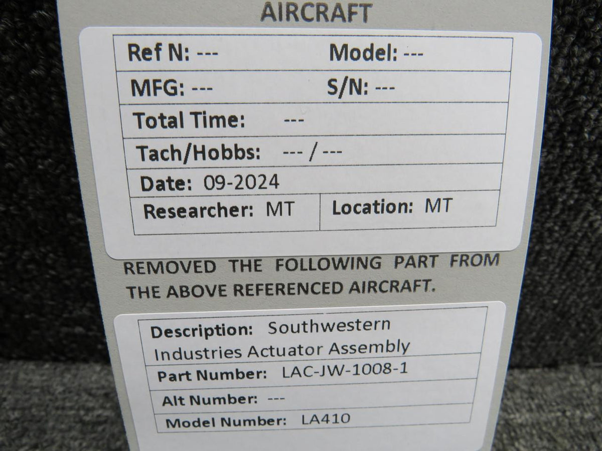 Southwestern LAC-JW-1008-1 Southwestern Industries LA410 Actuator Assembly