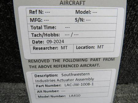 Southwestern LAC-JW-1008-1 Southwestern Industries LA410 Actuator Assembly