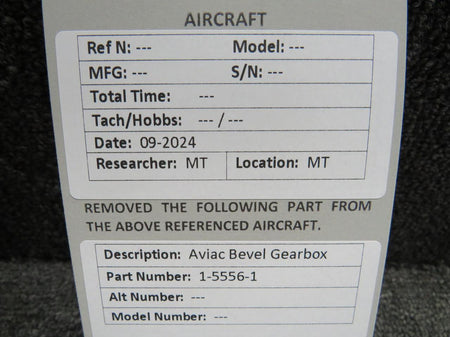Aviac 1-5556-1 Aviac Bevel Gearbox