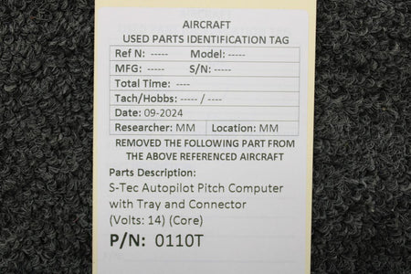 S-Tec Aviation Parts 0110T S-Tec Autopilot Pitch Computer with Tray and Connector (Volts: 14) (Core)