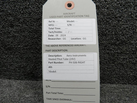 Aero Instruments PH-506-RIGHT Aero Instruments Heated Pitot Tube (24V)