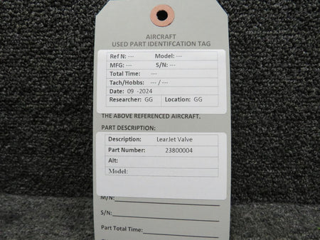 Learjet 23800004 LearJet Valve