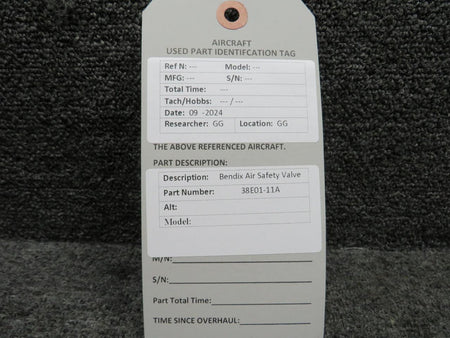 Bendix Airplane Parts & Equipment 38E01-11A Bendix Air Safety Valve