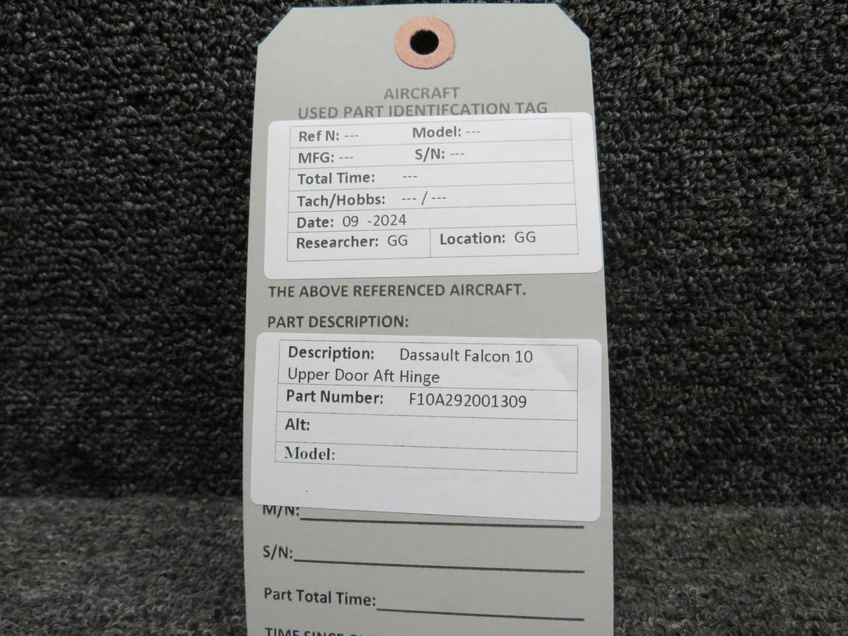 Dassault Falcon F10A292001309 Dassault Falcon 10 Upper Door Aft Hinge