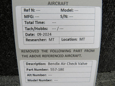 Bendix Airplane Parts & Equipment 557-18E Bendix Air  Check Valve