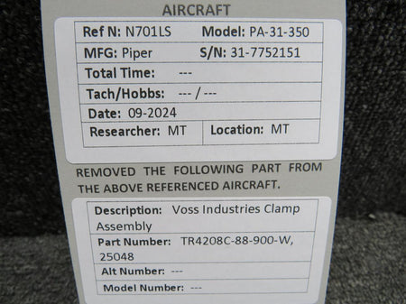 Voss Industries TR4208C-88-900-W, 25048 Voss Industries Clamp Assembly