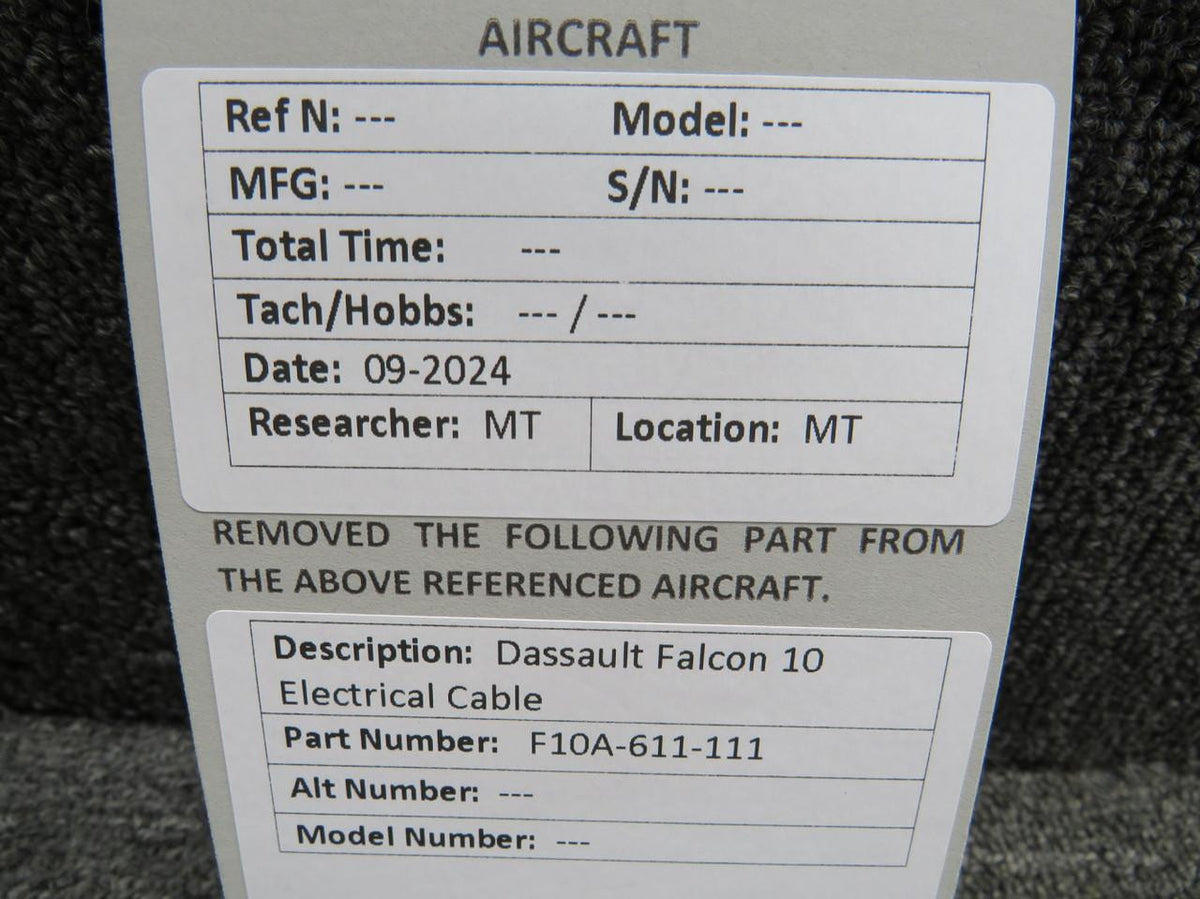 Dassault Falcon F10A-611-111 Dassault Falcon 10 Electrical Cable