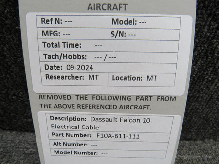 Dassault Falcon F10A-611-111 Dassault Falcon 10 Electrical Cable