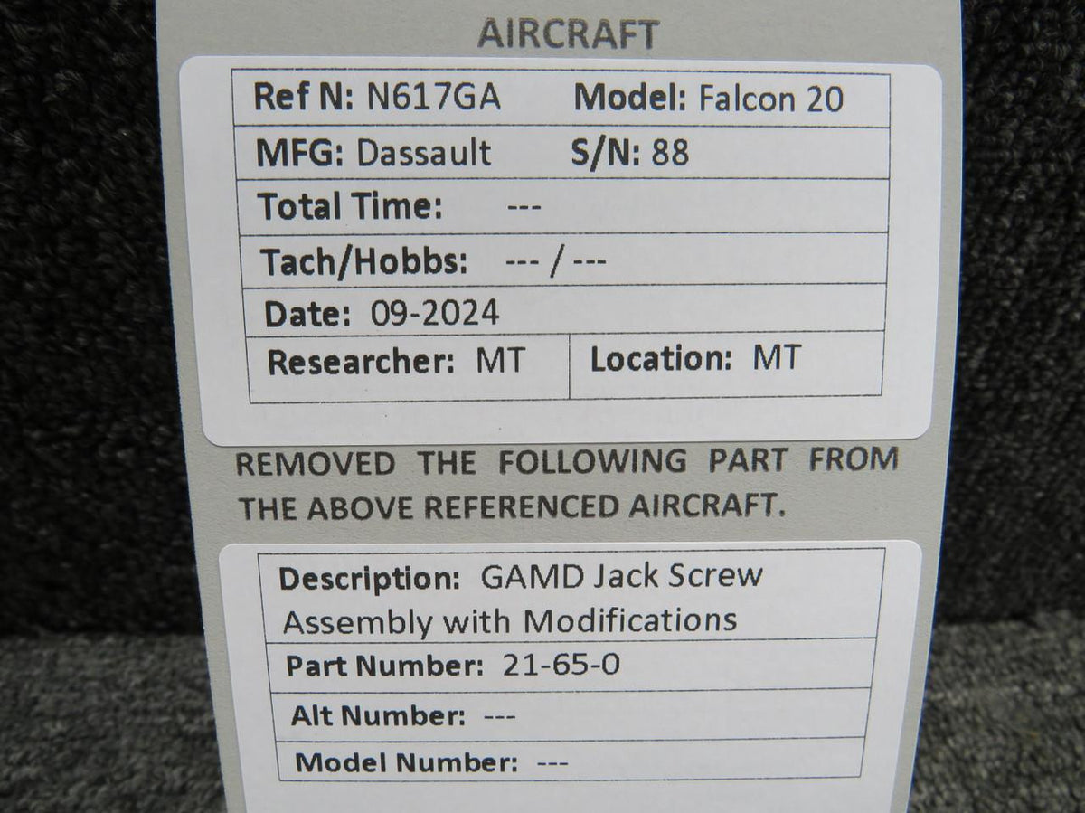 GAMD 21-65-0 GAMD Jack Screw Assembly with Modifications