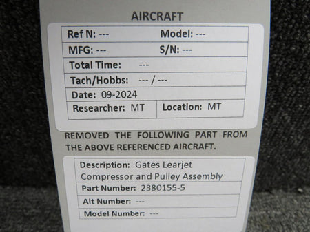 Gates Learjet 2380155-5 Gates Learjet Compressor and Pulley Assembly