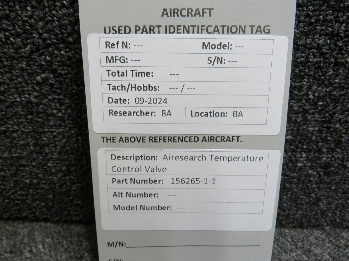 Airesearch 156265-1-1 Airesearch Temperature Control Valve