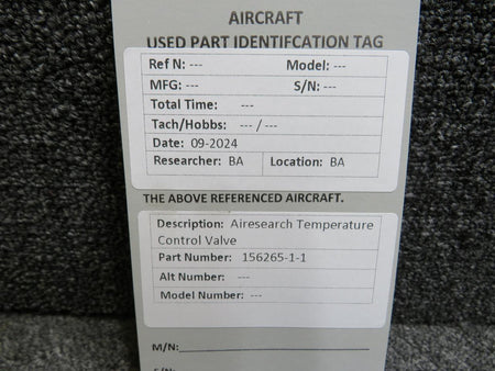 Airesearch 156265-1-1 Airesearch Temperature Control Valve