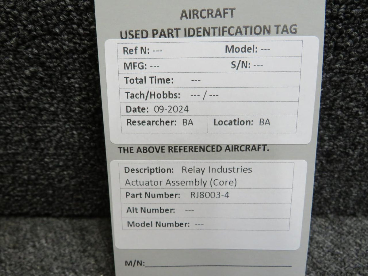Relay Industries RJ8003-4 Relay Industries Actuator Assembly (Core)