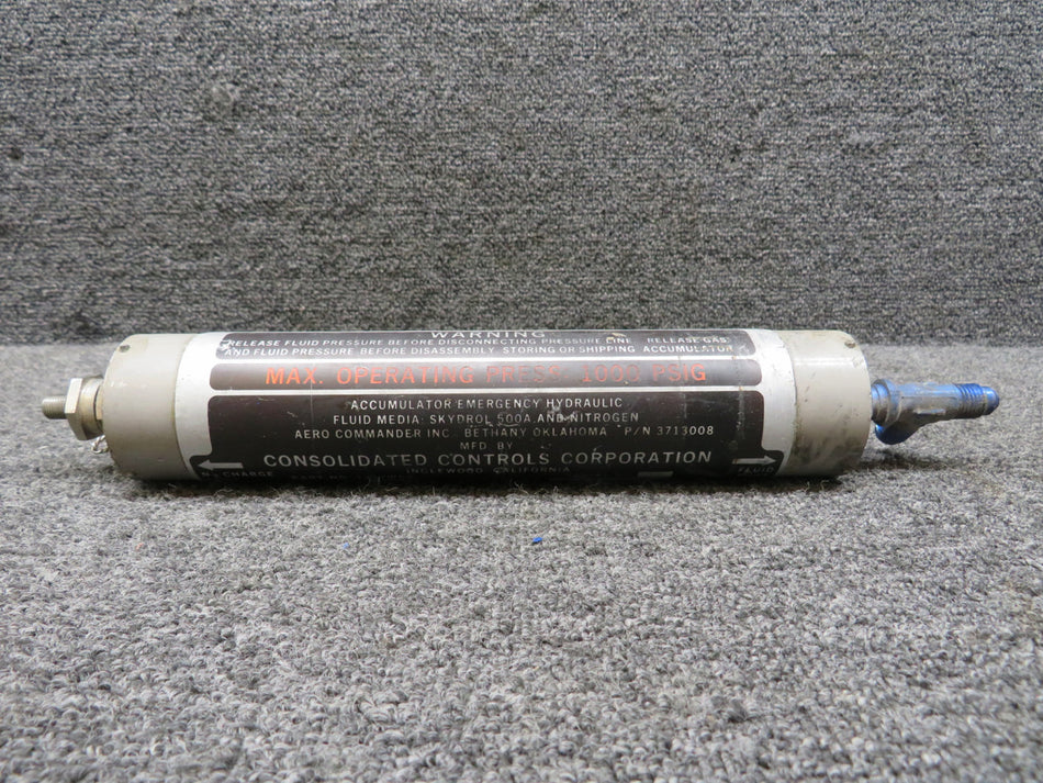 1317W54 (Alt: 3713008) Consolidated Controls Emergency Hydraulic Accumulator
