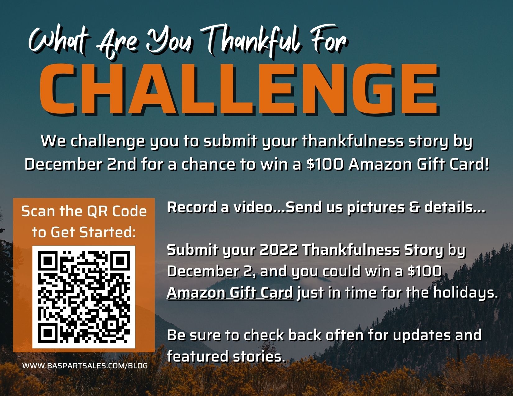 The BAS Thankfulness Challenge 2022. Tell us what you are thankful for.