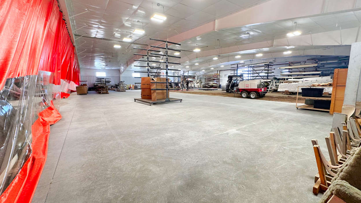 The fresh new concrete in the BAS hangar in Greeley, CO | Aircraft Salvage and Used Airplane Parts
