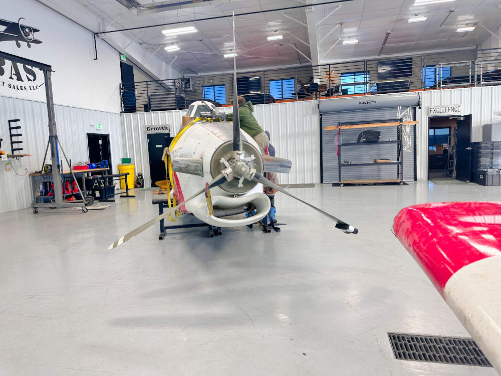 Ayres Thrush in the disassembly hangar