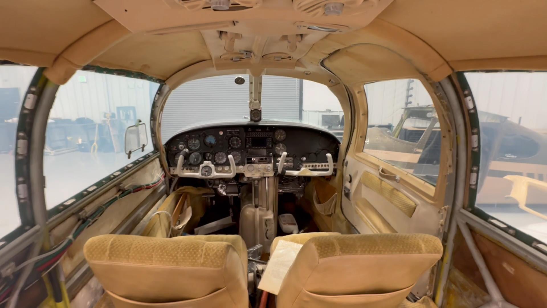 Mooney M20C interior, controls, and instrument panel from BAS Aircraft Salvage