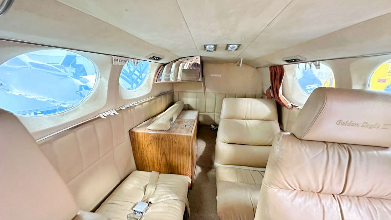 leather interior on the Cessna 421C salvage aircraft